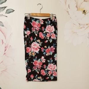 floral pencil skirt